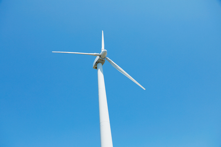 Eco power concept photo of wind turbinesの写真素材