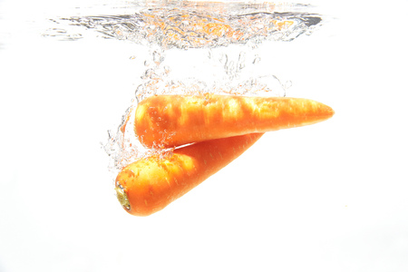 the carrot under the waterの写真素材