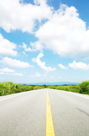 the straight roadの写真素材
