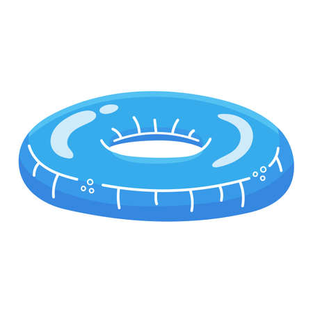 Inflatable swimming ring for children and adults. Vector illustration on white background
