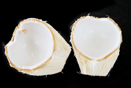 Two half of coconut の写真素材
