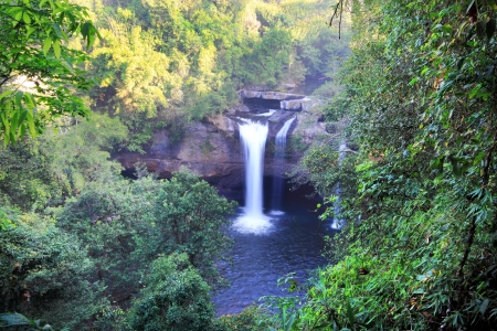 haew suwat waterfall in kao yai national park thailand の写真素材