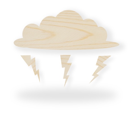Weather icons ,wood texture,thunderの写真素材