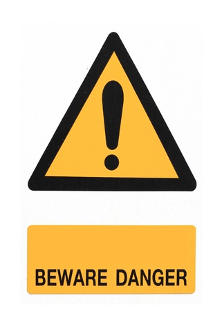 Caution,beware danger sign の写真素材