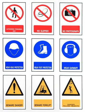 The collection of work, safety, harmful, Industry signs の写真素材