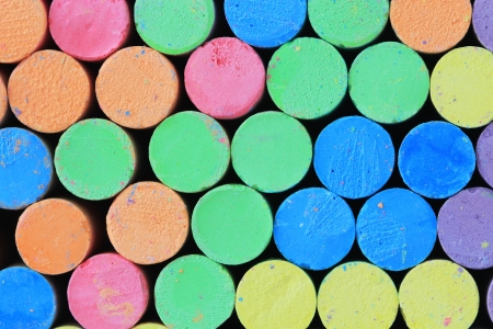 Colored Chalk Crayons, Cross section.の写真素材