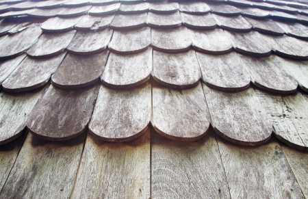 Old wood roof pattern backgroundの写真素材