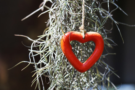 red heart shape mobile.の写真素材