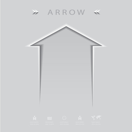 Sharp abstract metal arrow shape icon set のイラスト素材