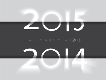 Happy new year 2014 2015, letters with white shadow, black dark background.のイラスト素材