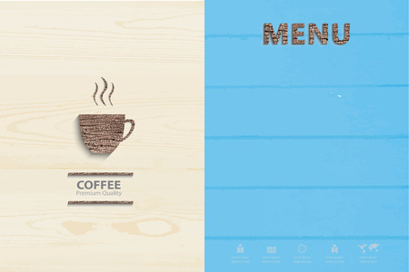 Abstract wood coffee cup on light backgroundのイラスト素材