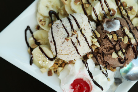 Ice cream with topping.の写真素材