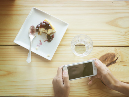Woman hand hold smart phone.の写真素材