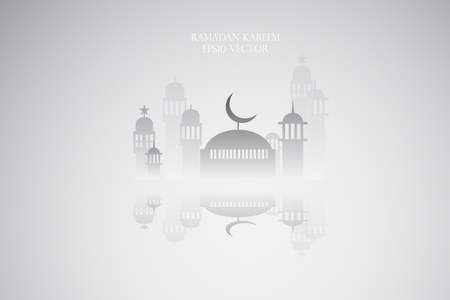 Abstract view of Mosque or Masjid and reflection, paper design, vector eps10のイラスト素材