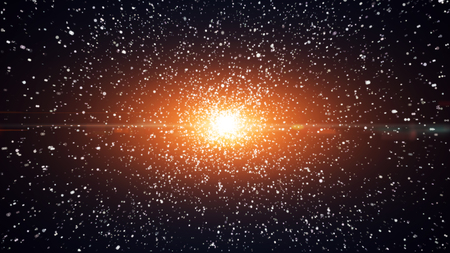 Dust particle explosion, Light ray effect.