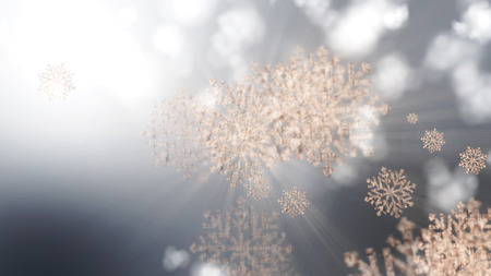 Christmas background with small snowflakes star particles.の写真素材