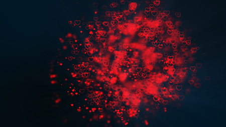 Valentine's day abstract love symbol background, flying hearts.の写真素材