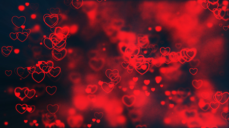 Valentine's day abstract love symbol background, flying hearts.の写真素材