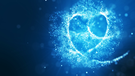 White blue and glow particle abstract backgroundの写真素材