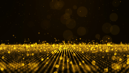 abstract background with yellow and gold flicker particles. Backdrop of bokeh.  

の写真素材