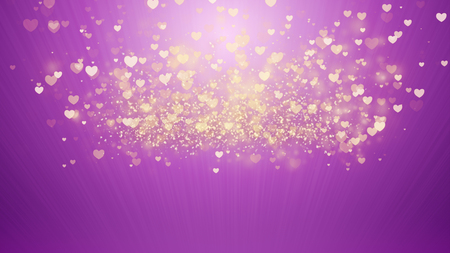 Pink background, digital signature with sparkling heart-shaped particles and areas with deep depths Particles are light linesの写真素材