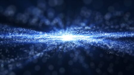 Glow blue dust particale glitter sparks falling down, abstract background for celebration with light...