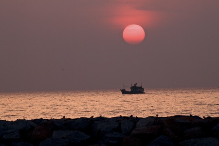 fishing boatの写真素材