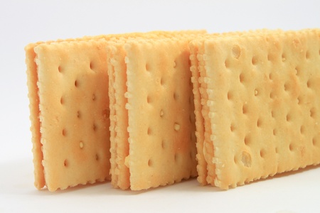 biscuits with cream on white background