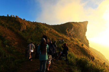 CHIANGRAI THAILAND-DEC 10 tourists at scenic spots on december 10,2012 at phu chi fa in chiangrai,thailand のeditorial素材
