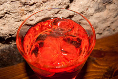 Coctail with ice cubes, in the barの写真素材