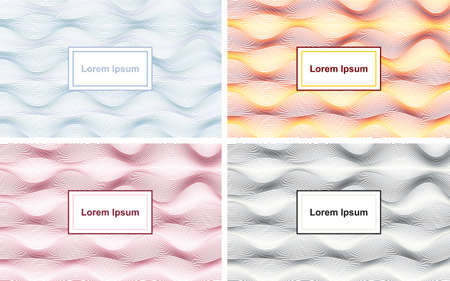 Vector set of abstract templates, trendy linear style. Abstract gradients backgrounds, geometric...