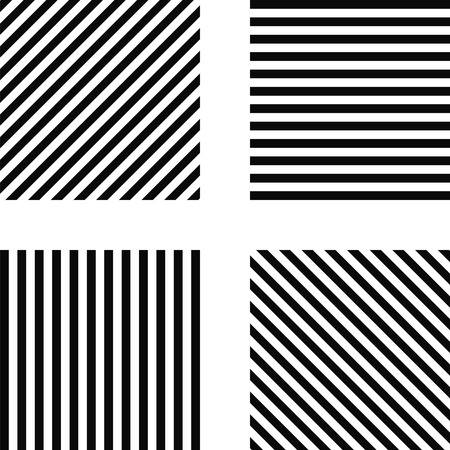 Striped square pattern - horizontal stripes, vertical stripes, diagonal stripes in the square, for print or designのイラスト素材