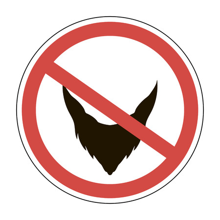 Sign the beard is forbidden, vector illustration for print or designのイラスト素材