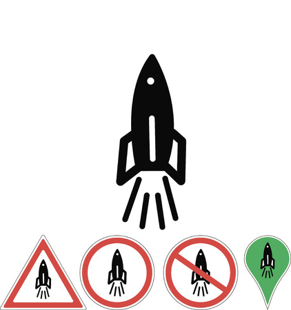 icons rocket pointers on white backgroundのイラスト素材