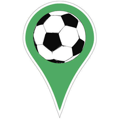 Sticker the pointer soccer ball. the football championship in Europe, the vector for print or website designのイラスト素材