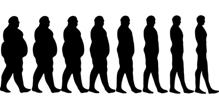 Seth is losing weight men, the concept of a healthy lifestyle, calendar template for weight loss, vectorの写真素材