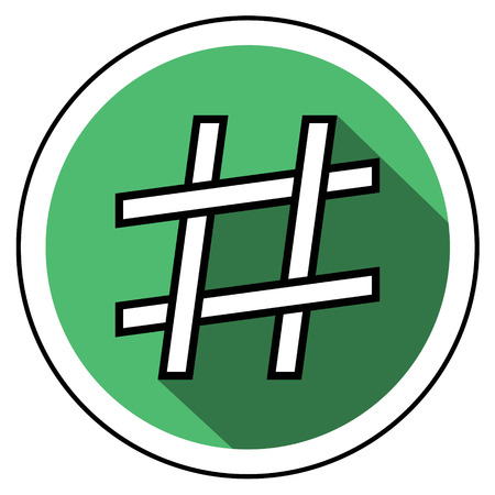 hashtag icon flat style, sign hashtag interlacing of lines, vector flat styleのイラスト素材