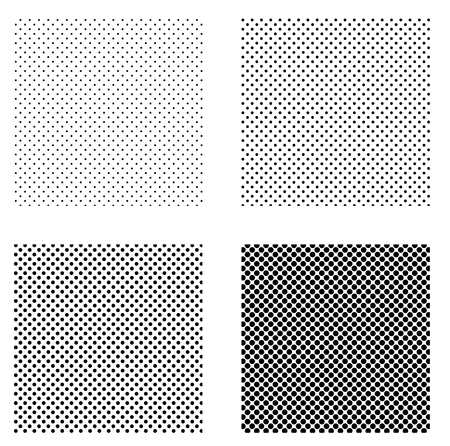 a set of patterns to create pop art comics, squares with dots evenly spaced on a geometric shape, vector template pop artのイラスト素材
