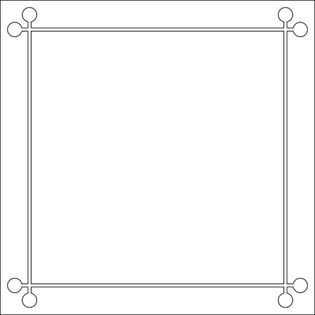 Mid century 50s frame photo border line page, vector pattern vintage simpleのイラスト素材