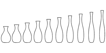 Pottery stages of manufacturing from the pot to a vase. vector setのイラスト素材