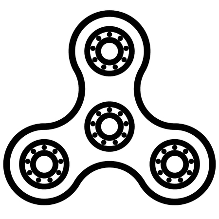 Homemade spinner out of the bearings, the vector Spinner a means of helping people with autism, Fidget icon - toy for stress relief and improvement of attention spanのイラスト素材