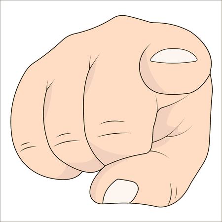 Hand with index finger pointing at the viewer. Vector pointing finger or hand forefinger

 iconのイラスト素材