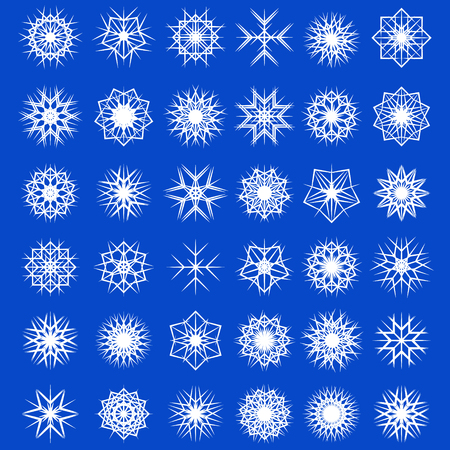 Set winter snowflakes, decorations Snowfall Christmas and new year, vector winter snow pattern mandala snowflakes, for design Christmas new year holidayのイラスト素材