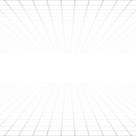 White background light gray grid perspective, vector concept light at the end of the tunnel, white horizonのイラスト素材