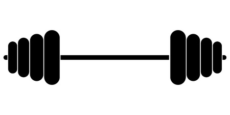 Sports equipment for fitness barbell, vector muscle lifting icon, exercise dumbbells isolated, vector weight lifting symbolのイラスト素材