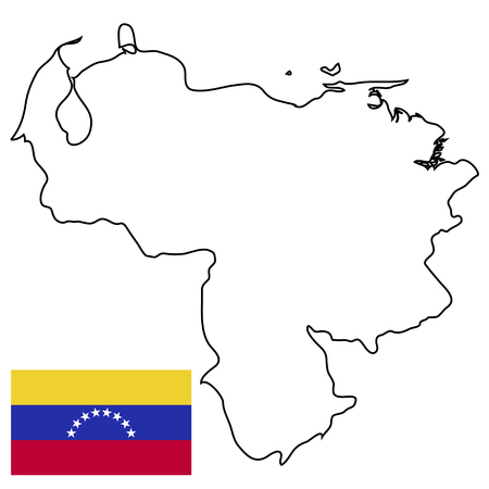 Outline of the country of the state of Venezuela, vector of the border outline of the state of Venezuelaのイラスト素材