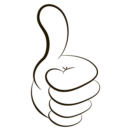 like thumb up, character approve like, vector thumb up comic cartoon styleのイラスト素材