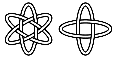 pattern digital science, the icon of the atom movement of electrons in an orbit, the vector sign of quantum physicsのイラスト素材