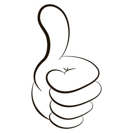 like thumb up, character approve like, vector thumb up comic cartoon styleのイラスト素材