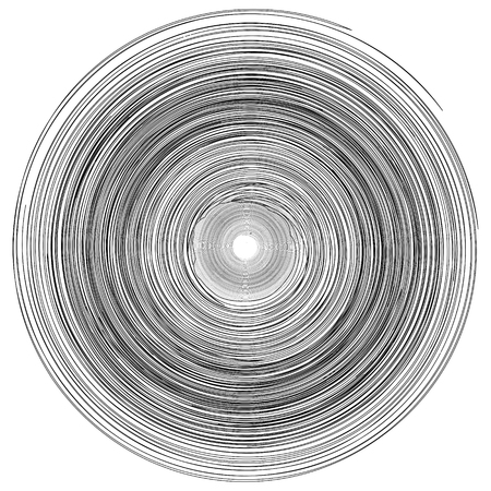 Concentric rings circles pattern abstract monochrome element, vortex whirlpool vectorのイラスト素材